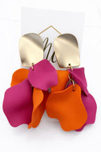Gold Dangle Flower Petal Earring