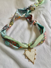 Colorful Blue Pink and Seafoam Scarf Necklaces