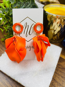 Matte Flower Petal Earrings