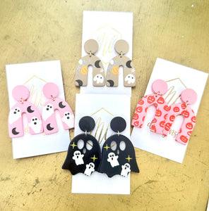 Silk Screen Halloween Earrings