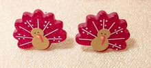 Thanksgiving Glitter Turkey Stud Earrings