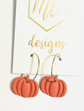 Clay Pumpkin Hoop Earrings