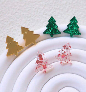 Acrylic Christmas Tree or Reindeer Studs