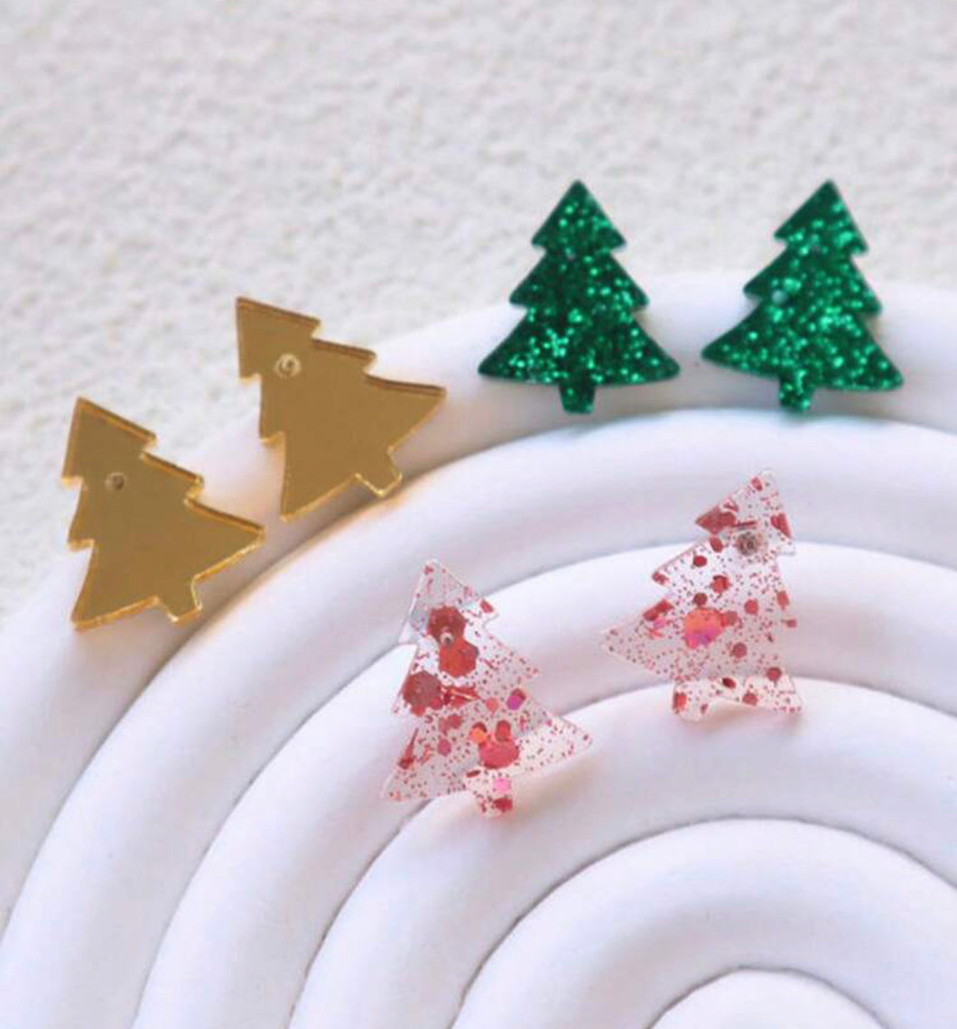 Acrylic Christmas Tree Studs