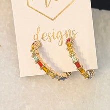 Rainbow Jewel Crystal Hoops