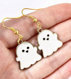 Small Ghost Hoop Earrings Halloween