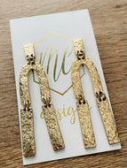 Gold Elongated Horseshoe Earrings