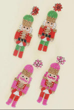 Beaded Nutcracker Christmas Earrings