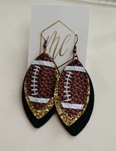 Triple Layer Football Leather Earrings