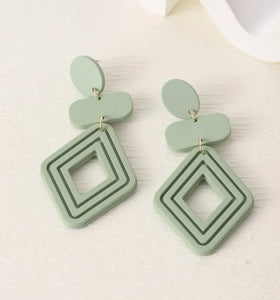 Geometric Tiered Clay Earrings