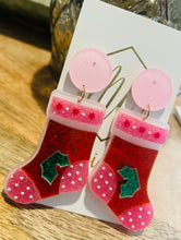 Fun Glitter Christmas Stocking Earrings