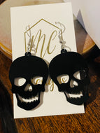 Acrylic Black Skull Earrings