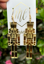 Gold Mirror Nutcracker Earrings