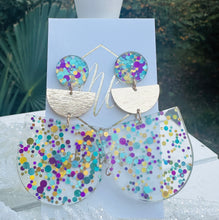 Fun Confetti Tiered Acrylic Earrings