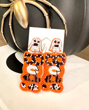 Boo Beaded Halloween Earrings
