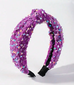 Iridescent Sequin Knot Kid’s Headbands