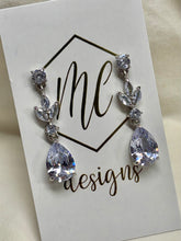 Rhinestone Jeweled Fancy Leaf Drop Earrings