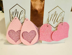 Valentine Leather Heart Earrings