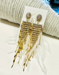 Fancy Feather Statement Earrings