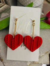 Clay Heart Earrings Valentines
