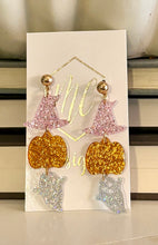 Acrylic  Halloween Witch Hat Pumpkin Ghost earrings