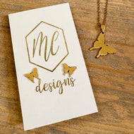 Gold Butterfly Studs