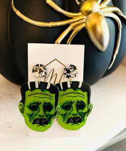 Frankenstein and His Wife Halloween Earrings