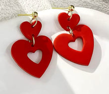 Clay Heart Earrings Valentines