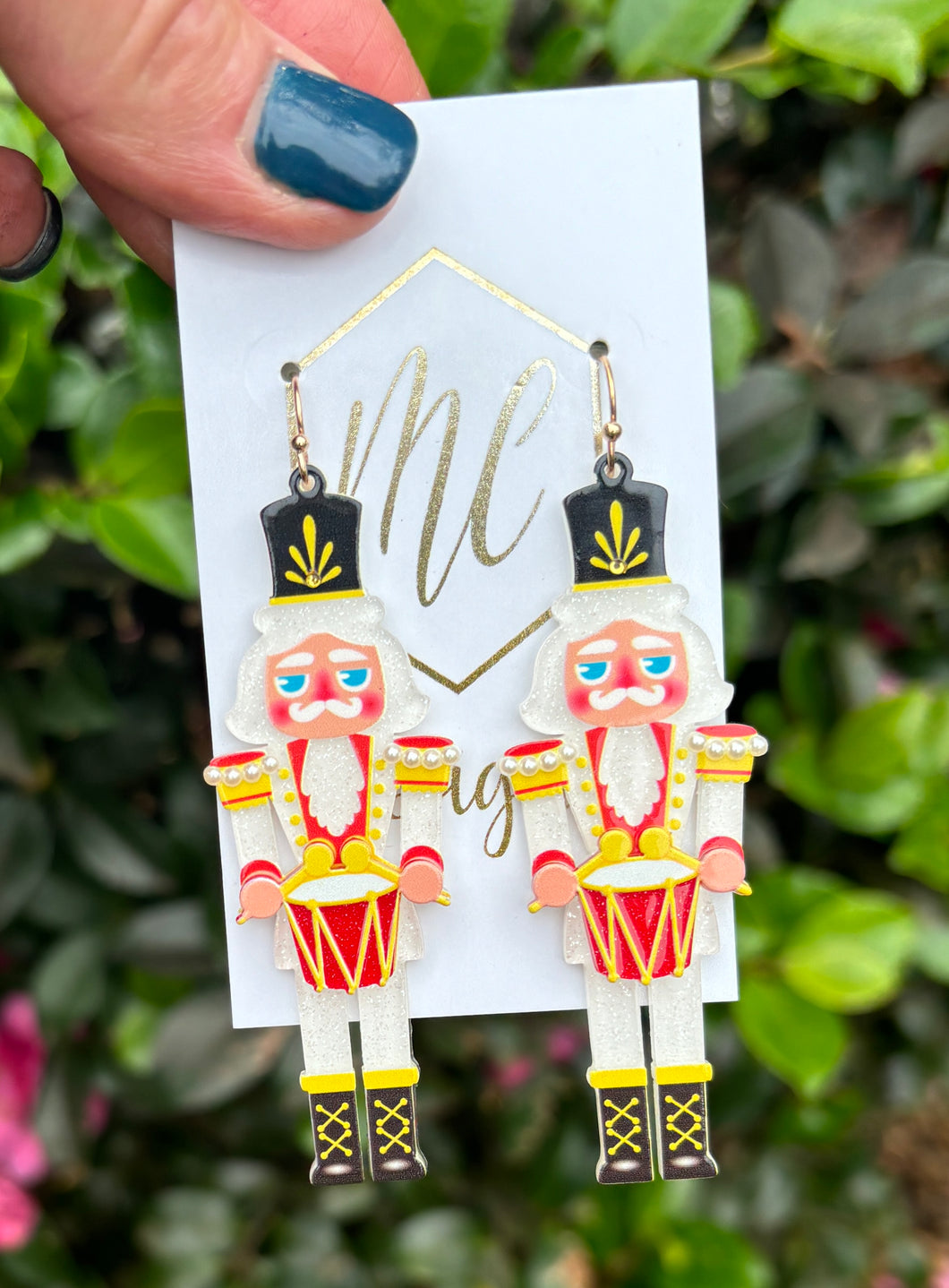 Acrylic Embellished Nutcracker Earrings