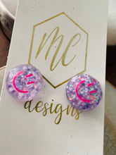 Glitter Smiley Face Studs