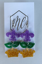 Mardi Gras Acrylic Earrings