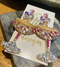 Pearl and Rhinestone Champagne Glass Earrings