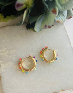 Colorful Beaded Huggie Earrings