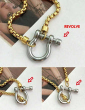 Box Chain Choker Dual Color Buckle Clasp Necklace