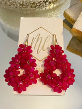 Large Flower Beaded Teardrop Earrings