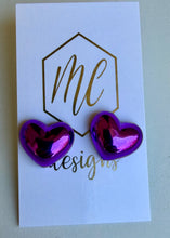 Metallic Heart Stud Earrings
