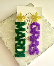 Acrylic Mardi Gras Earrings