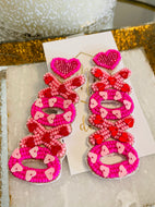 Beaded XOXO or LOVE Earrings