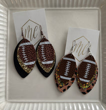 Triple Layer Football Leather Earrings