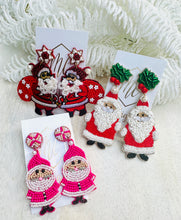 Beaded Santa Earrings