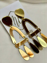 Acrylic Gold Mirrored Statement Earrings