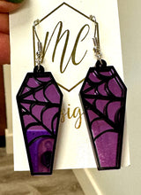 Halloween Coffin Tombstone Earrings