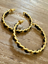 Gold and Black Braided Hoops