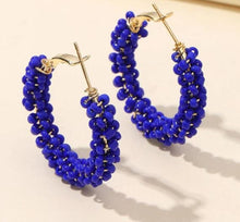 Multicolor Beaded Hoop Earrings