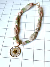 Pressed Flower Pendant Scarf Necklace