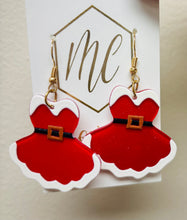 Mrs Clause Dress Christmas Earrings