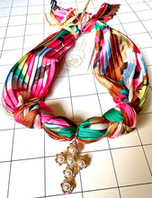 Handmade Scarf Necklaces w Various Pendants