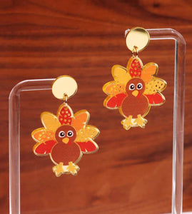 Thanksgiving Turkey Dangle Earrings