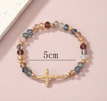 Small Stone Cross Bracelet