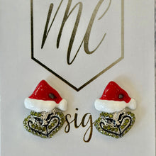 Rhinestone Grinch Christmas Stud Earrings